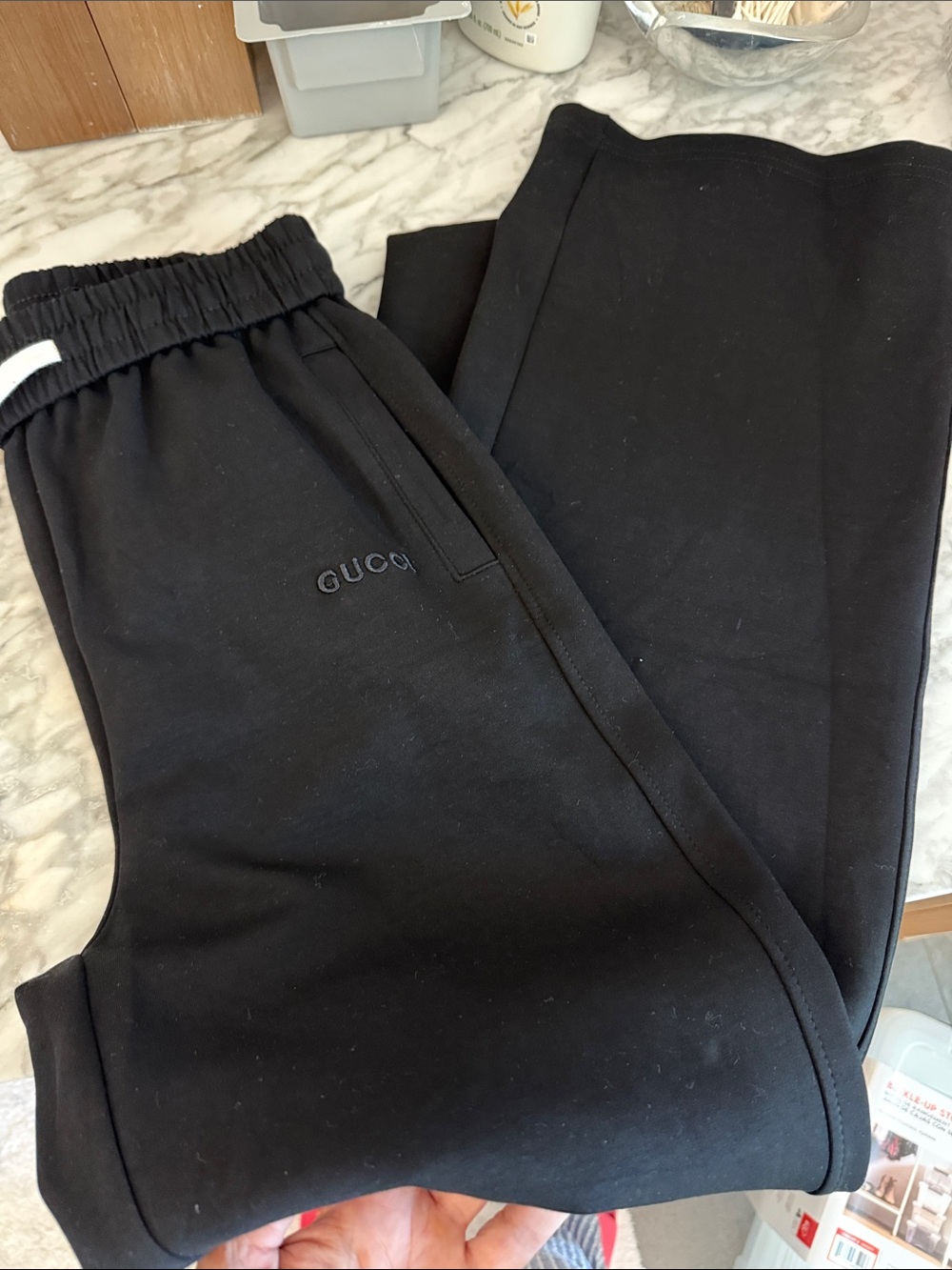 Gucci Black Embroidered Logo Jogger Sweatpants